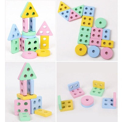 Brinquedo de Encaixe Montessori de Madeira