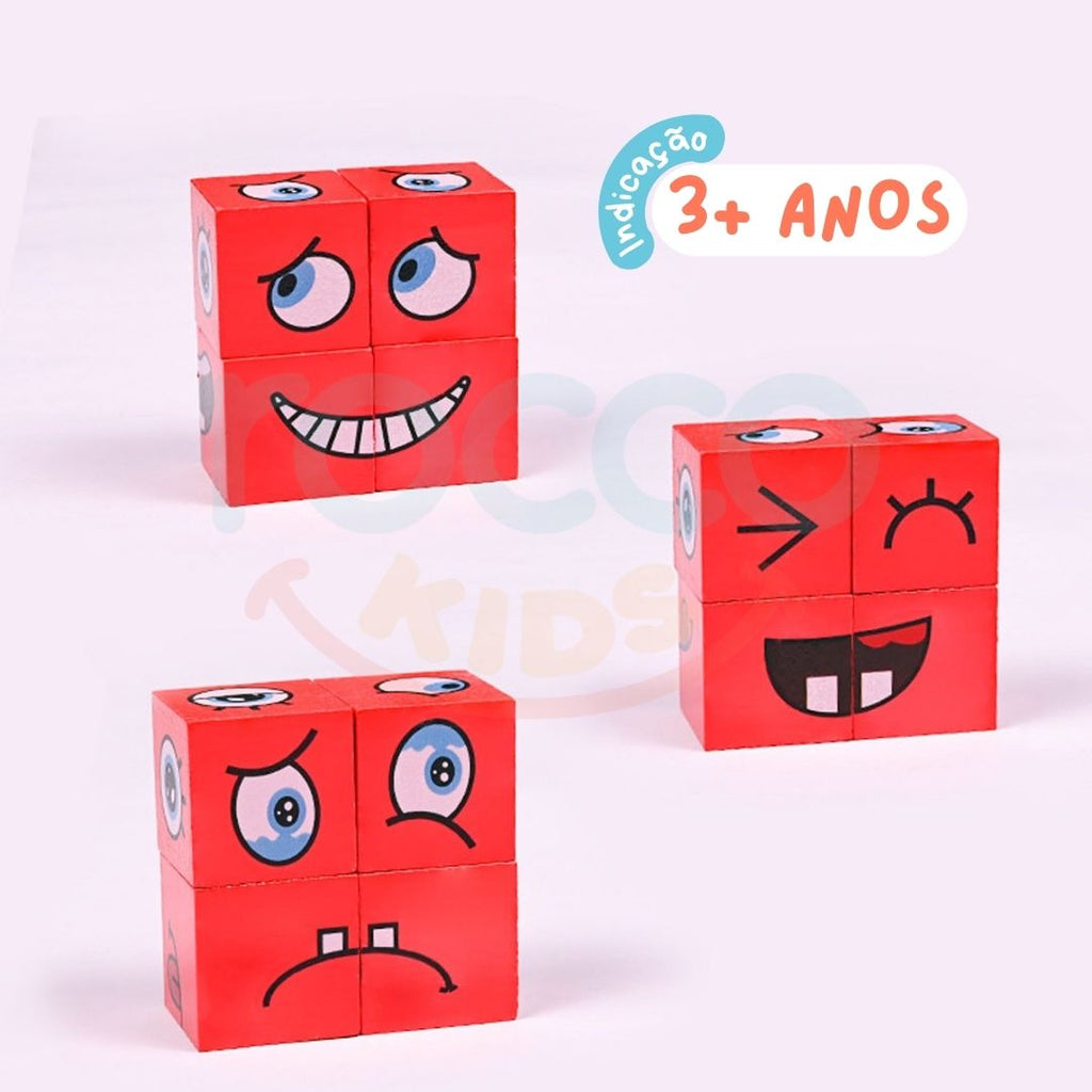 Jogo de Expressões Faciais de Madeira - Face Change – Azhul
