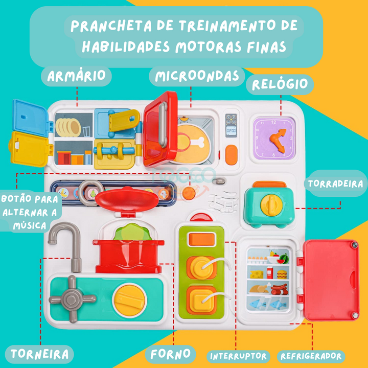 Little Kitchen - Prancheta de Treinamento de Habilidades Finas Montessori Inspired