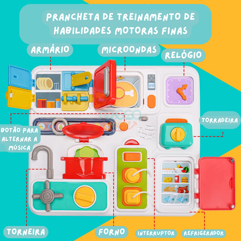 Little Kitchen - Prancheta de Treinamento de Habilidades Finas Montessori Inspire