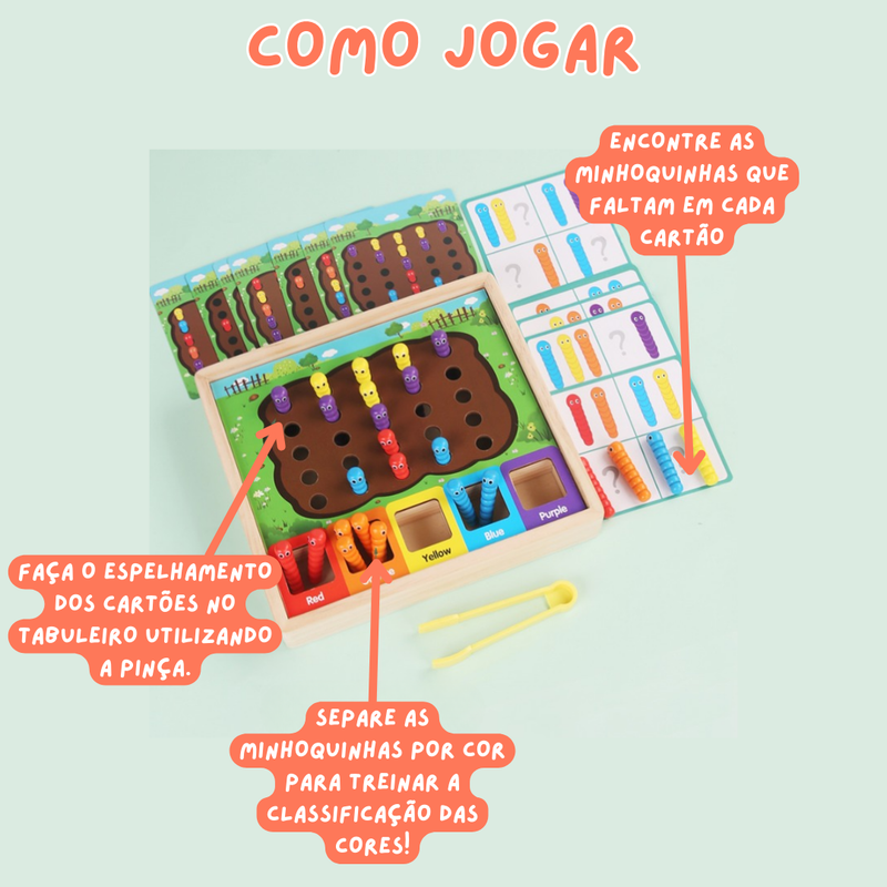 Caça às Cores: Jogo de Classificação das Minhoquinhas