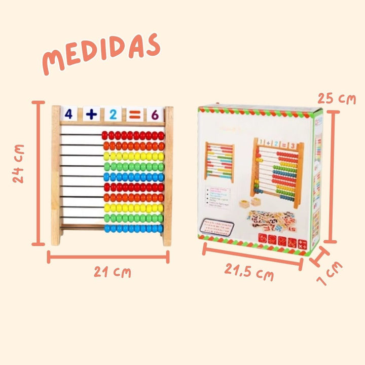 Ábaco Matemático de Madeira