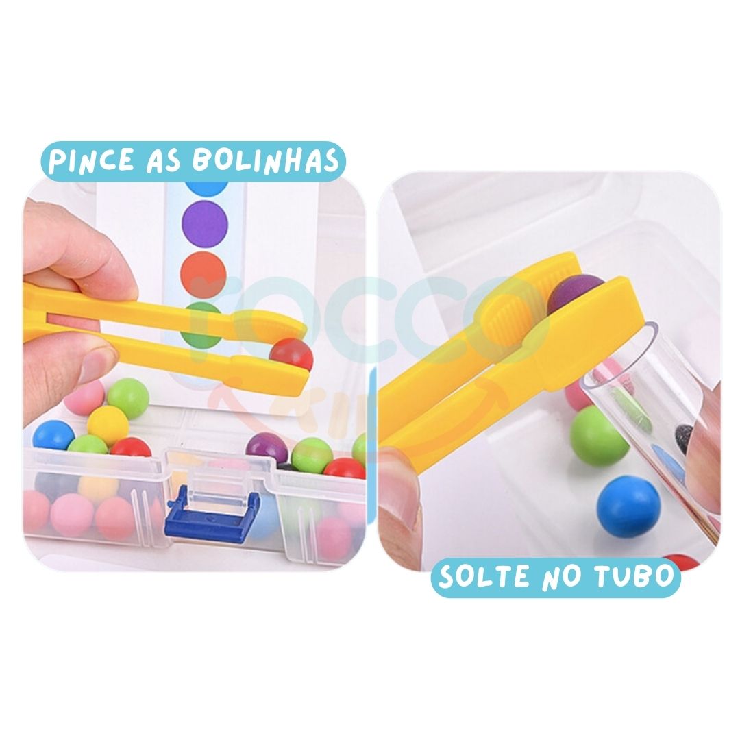 Tubo de Bolinhas Coloridas Montessori