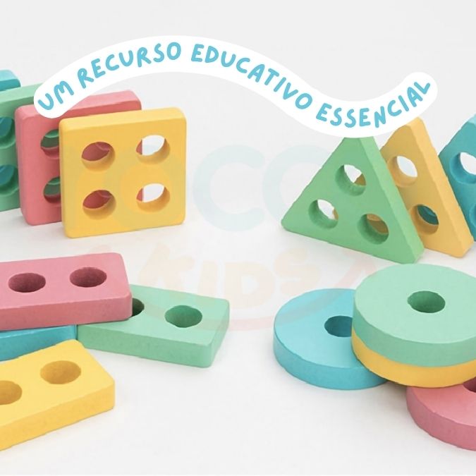 Conjunto de Três Peças de Encaixe em Madeira Montessori - Primeiros Jogos -  Compra na