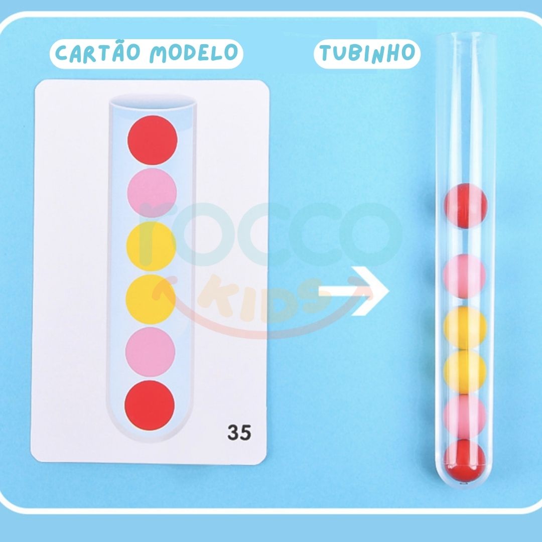 Tubo de Bolinhas Coloridas Montessori