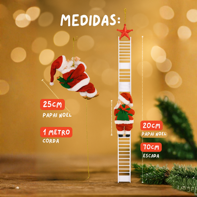 Papai Noel Escalador – Brinquedo de Natal Musical