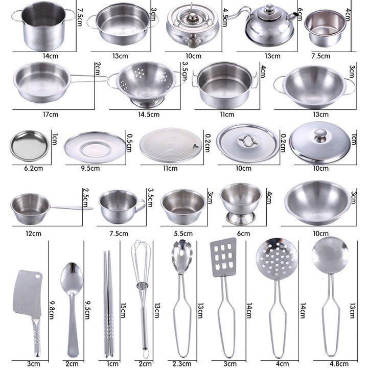 Kit cozinha infantil inox - 25 peças