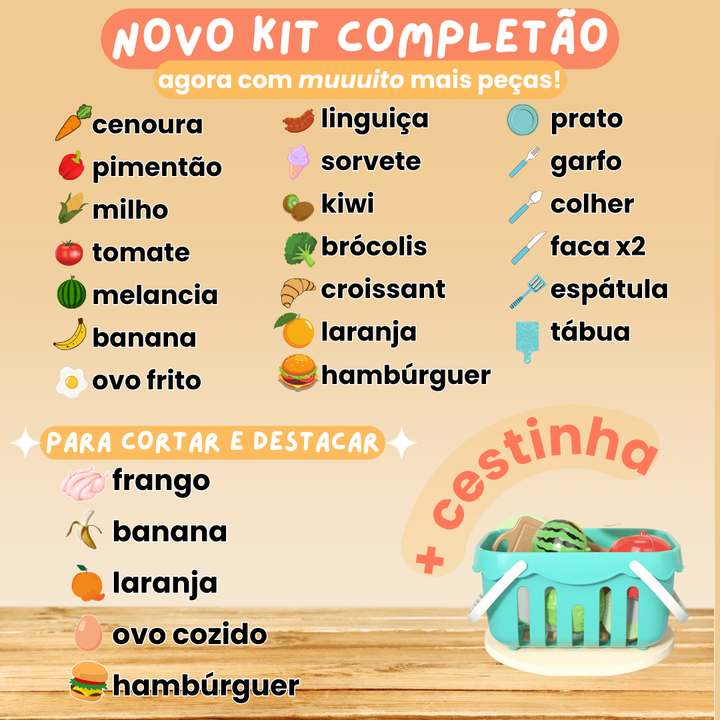 Kit Master Chefinho - Completo com 27 peças + Cestinha de brinde!