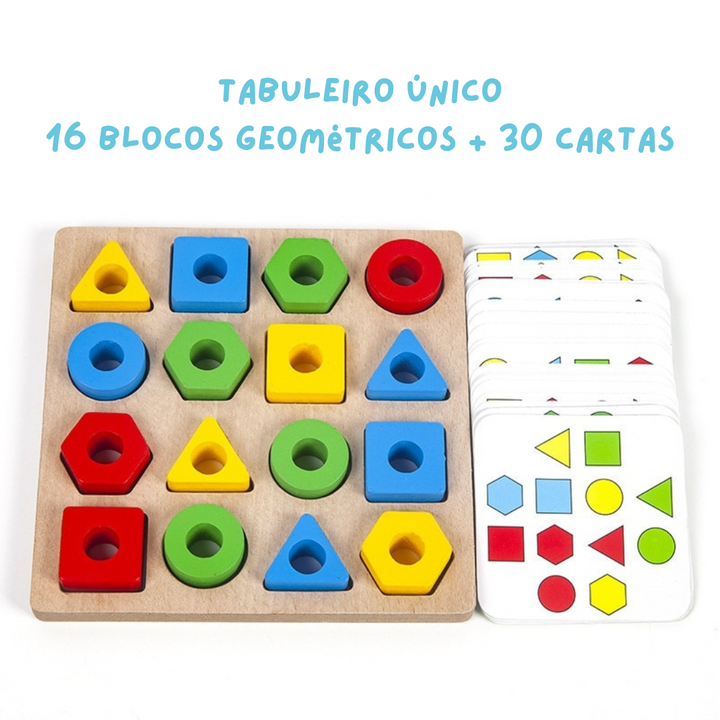 Jogo Montessori formas geométricas desenvolvendo a inteligência