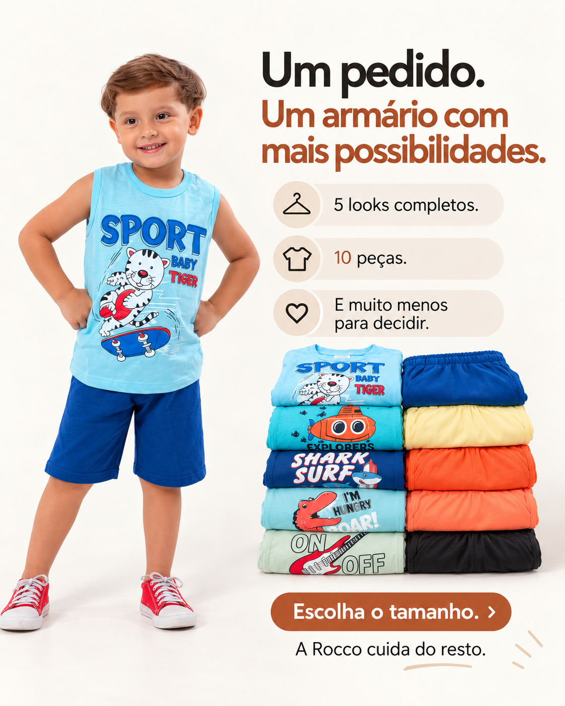 Kit Semana Rocco Menino - você escolhe o tamanho, a Rocco escolhe o mix
