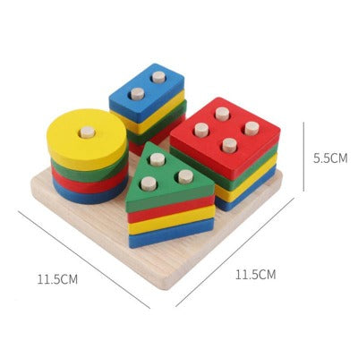 Brinquedo de Encaixe Montessori de Madeira