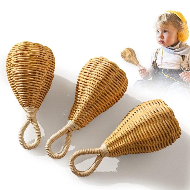 Chocalho Artesanal Sensorial Infantil de Rattan - Rocco Rattan