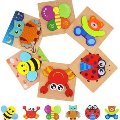 kit 6 quebra-cabeça montessori