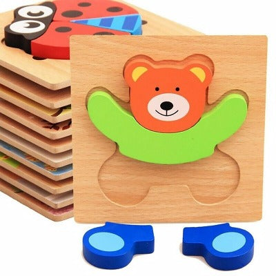kit 6 quebra-cabeça montessori