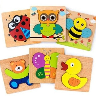 kit 6 quebra-cabeça montessori