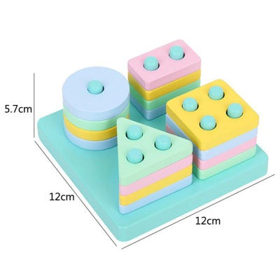 Brinquedo de Encaixe Montessori de Madeira
