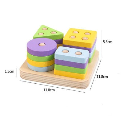 Brinquedo de Encaixe Montessori de Madeira